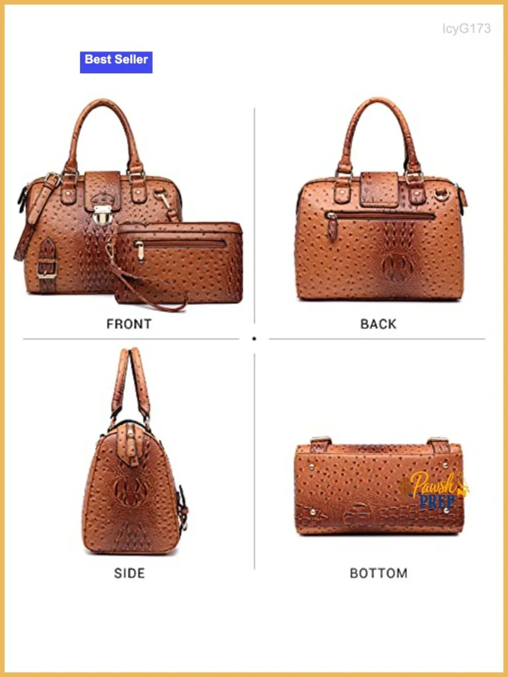 Women's Satchel Purse Top Handle Handbag Vegan Leather Work Tote